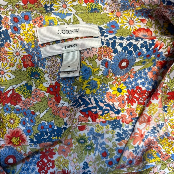 J. Crew Multicolor Floral Button Up Shirt Size Medium - Picture 3 of 3
